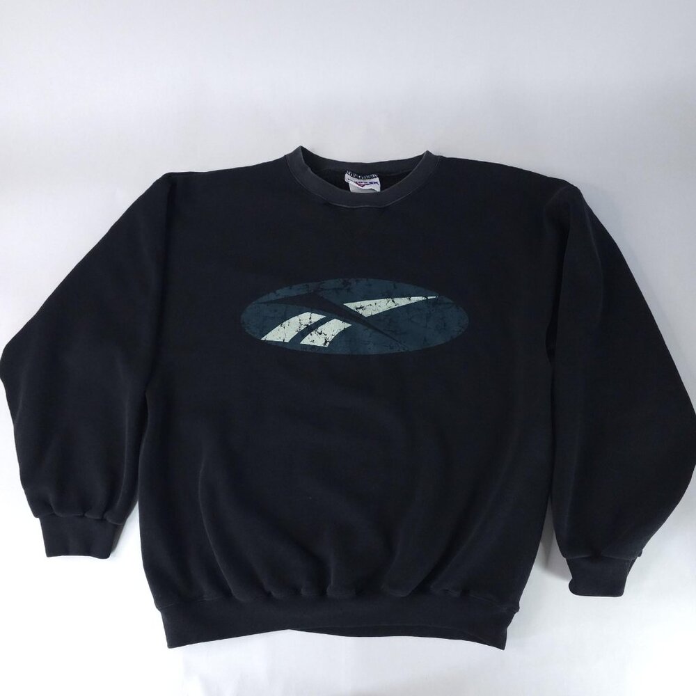 Vintage Reebok Sweatshirt Mens Large Crewneck Pullover Distressed 90s USA